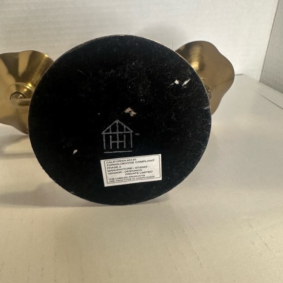 Threshold Studio McGee 3 Arm Taper Candle Holder Antique Brass 4 1/2"H - Picture 4 of 5